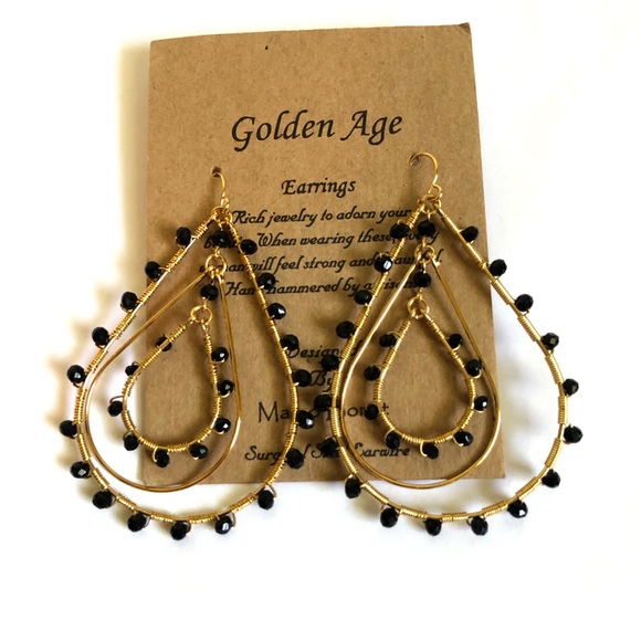 Golden Age Women’s Handscrafted Earrings - Picture 2 of 4